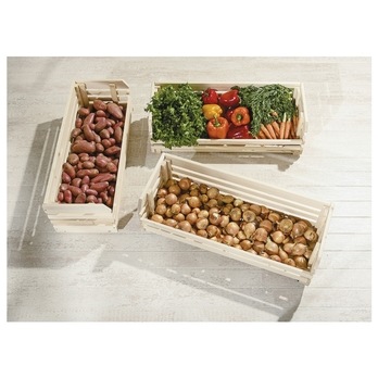 Úložné boxy na ovocie a zeleninu VEGETABLE prírodná jedľa 2