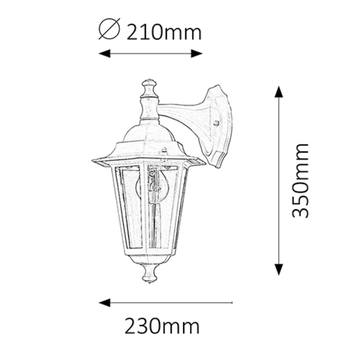 Vonkajšie nástenné svietidlo VELENCE I čierna/sklo 2