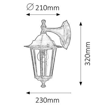 Vonkajšie nástenné svietidlo VELENCE II antická zlatá 2