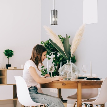 Závesné svietidlo VENESS 1 čierna/tónované sklo 1