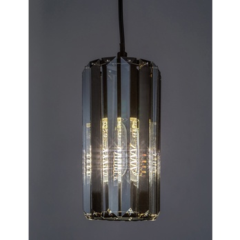 Závesné svietidlo VENESS 1 čierna/tónované sklo 5