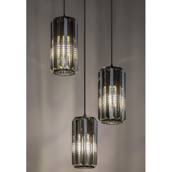 Závesné svietidlo VENESS 3 čierna/tónované sklo 5