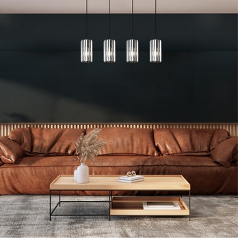 Závesné svietidlo VENESS 4 čierna/tónované sklo 1