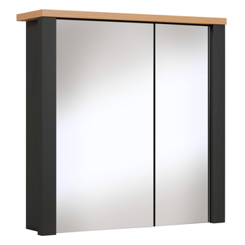 Zrkadlová skrinka VENETO antracitová/dub 3