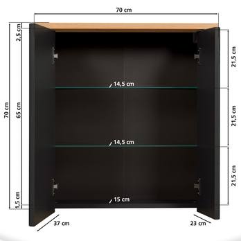 Zrkadlová skrinka VENETO antracitová/dub 8