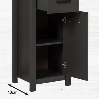 Vysoká skriňa VENETO antracitová/dub 5