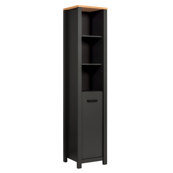 Vysoká skriňa/regál VENETO antracitová/dub 3
