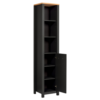 Vysoká skriňa/regál VENETO antracitová/dub 4