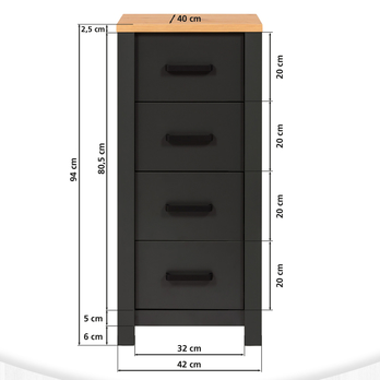 Spodná skrinka VENETO antracitová/dub 7