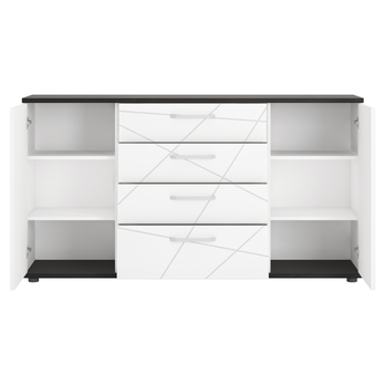 Komoda VENEZIA VENK01 alpská biela/čierna 2