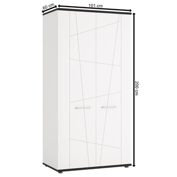 Skriňa VENEZIA VES02 alpská biela/čierna 2