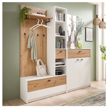 Predsieňová zostava VENLO biela/dub artisan 6