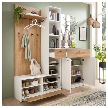 Predsieňová zostava VENLO biela/dub artisan 7