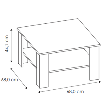 Konferenčný stolík VENTA alpská biela, šírka 68 cm 5