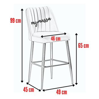 Barová stolička VENTO čierna, sada 2 ks 2