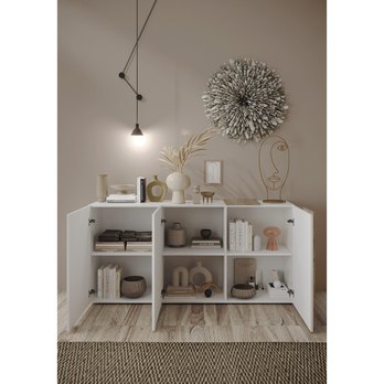 Komoda VENUS 5 dub svetlý/biela lesklá 3