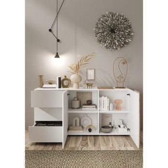 Komoda VENUS 6 dub svetlý/biela lesklá 3