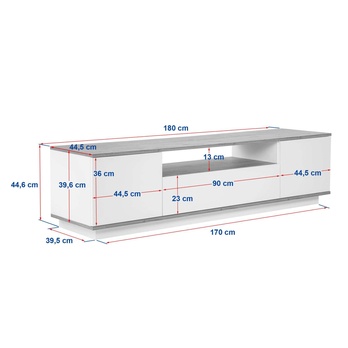 TV stolík VERAMONT biela/borovica atlantic 7