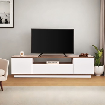 TV stolík VERAMONT biela/orech 1