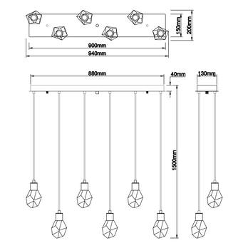 Závesné svietidlo VERANO 2 chróm/krištáľové sklo 2