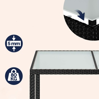 Záhradný stôl VERONA 4 čierna/mliečne sklo, šírka 150 cm 1