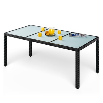 Záhradný stôl VERONA 4 čierna/mliečne sklo, šírka 190 cm 1