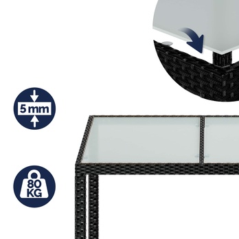 Záhradný stôl VERONA 4 čierna/mliečne sklo, šírka 190 cm 3