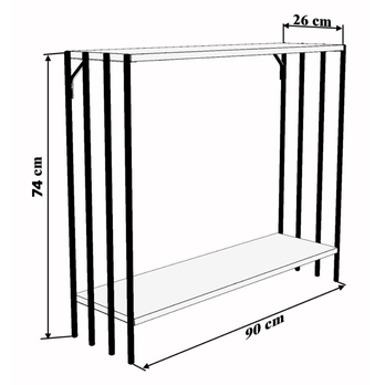 Konzolový stolík VERONA borovica atlantic/čierna 4