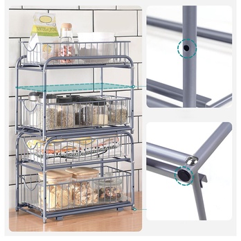 Kuchynský organizér VERSA strieborná 3