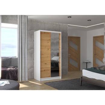 Šatníková skriňa VESNA biela/dub artisan 1