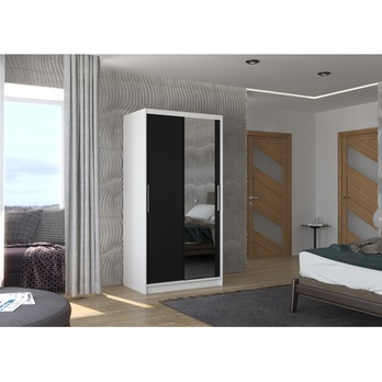 Šatníková skriňa VESNA biela/čierna 1