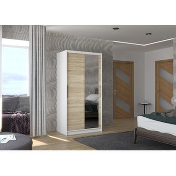 Šatníková skriňa VESNA biela/dub sonoma 1