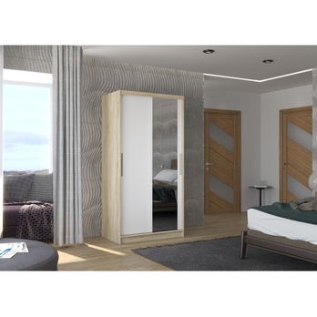 Šatníková skriňa VESNA dub sonoma/biela 1