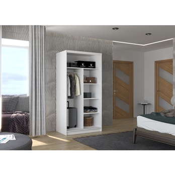 Šatníková skriňa VESNA biela/dub sonoma 2