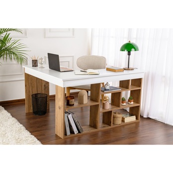 Písací stôl VESPER borovica atlantic/biela 2