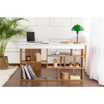 Písací stôl VESPER borovica atlantic/biela 3