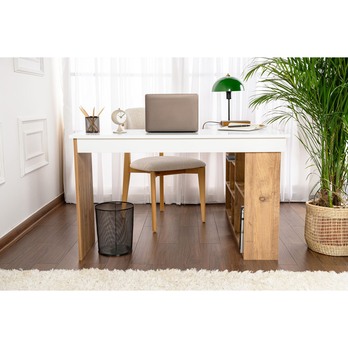 Písací stôl VESPER borovica atlantic/biela 4