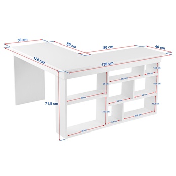 Písací stôl VESPER borovica atlantic/biela 6