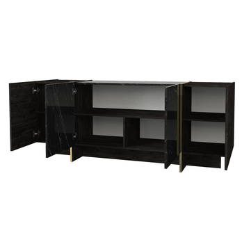 Obývacia zostava so stolom VEYRON 2 čierna/zlatá 4