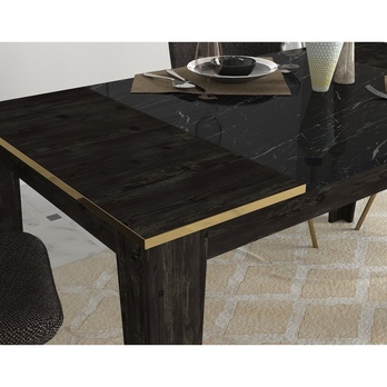 Obývacia zostava so stolom VEYRON 2 čierna/zlatá 14