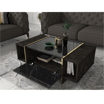 Konferenčný stolík VEYRON čierna/zlatá 4