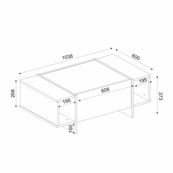 Konferenčný stolík VEYRON čierna/zlatá 5