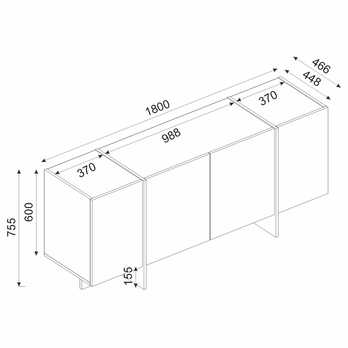 Komoda VEYRON čierna/zlatá 7