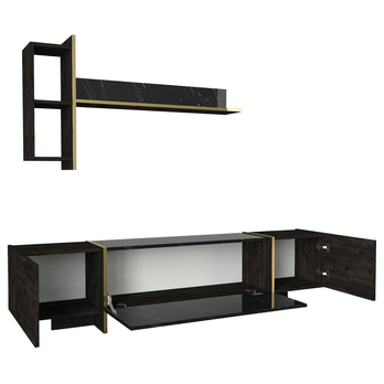 TV zostava VEYRON čierna/zlatá 2