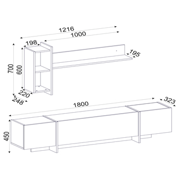TV zostava VEYRON čierna/zlatá 7