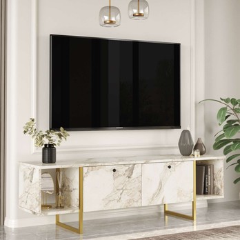 TV stolík VG30 biela/zlatá 1