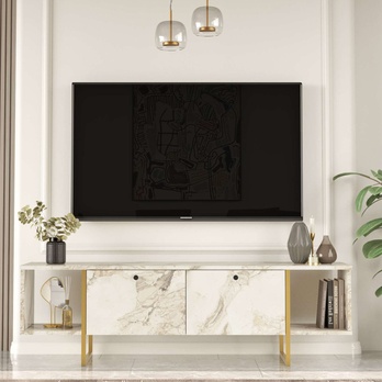 TV stolík VG30 biela/zlatá 3