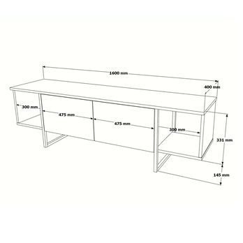 TV stolík VG30 biela/zlatá 6