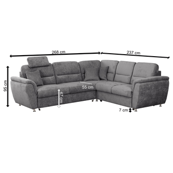 Sedacia súprava VIANA I pravá, tmavosivá 3