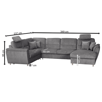 Sedacia súprava VIANA II ľavá, tmavosivá 3